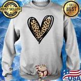Leopard Print Heart Premium Shirt Sweater