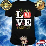 Love 1st Grade Apple Funny Back To School Teacher T-Shirt