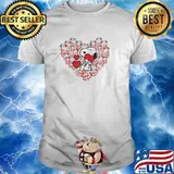 Love snoopy heart red shirt