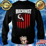 Machinist Operator Machining American Flag T-Shirt Sweater
