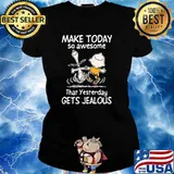 Make today so awesome that yesterday gets jealous snoopy charlie s Ladies tee