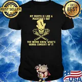 My mouth is like a magicians hat you never know thats gonna comeout of it skull shirt