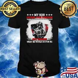 My Son Defend Your Freedom Just Imagine What He Would Do For me Veteran American Flag Shirt