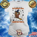 My Spirit Animal Is A Grumpy Owl Who Hexes Annoying People Halloween Shirt Ladies tee