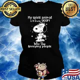 My spirit animal is a grumpy snoopy who slap annoying people s Ladies tee