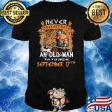 Never Undererestimate An Old MAn Who Was Born On September 17th Viking Shirt