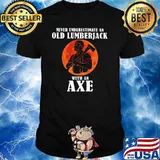 Never Underestimate An Old Lumberjack With An Ae Blood Moon Shirt