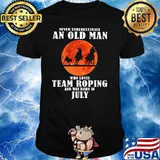 Never Underestimate An Old Man Who Loves Team Roping And Was Born In July Blood Moon Shirt