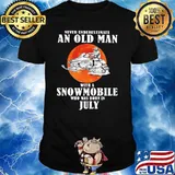 Never Underestimate An Old Man With A Snowmobile Who Was Born In July Blood Moon Shirt
