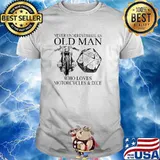 Never underestimate old man who loves motorcyles and dice shirt