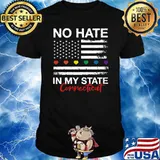 No Hate in My State Pride Month Connecticut LGBT American Flag T-Shirt