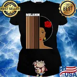 Oheneba Melanin Shades Black Pride Afrocentric Afro Queen T-Shirt Ladies tee