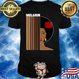 Oheneba Melanin Shades Black Pride Afrocentric Afro Queen T-Shirt