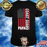 Papa coast cuard american flag shirt