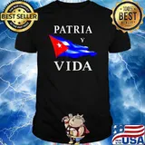 Patria y Vida Camiseta Para Cubanos Movimiento Cuba Flag T-Shirt