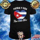 Patria Y Vida Viva Cuba Libre Cuba Flag Heart T-Shirt