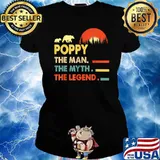 Poppy The Man The Myth The Legend Daddy Bear Vintage Sunset T-Shirt Ladies tee