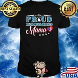 Proud Army National Guard Mama USA Heart Flag Veteran T-Shirt