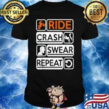 Ride Crash Swear Repeat Supercross MX Motocross Ride T-Shirt