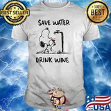 Save water drink wine snoopy shirt