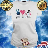 Scuba Diver Down Girl Peace Love Diving Shirt Ladies tee