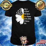 She Is A Good Girl Loves Her Mama Loves Jesus And Horses Too Flower Shirt