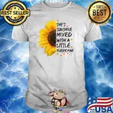 She's Sunshine Mixed With A Little Hurricane Sunflower T-Shirt