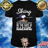 Skiing because punching people in the face is illegal snoopy shirt
