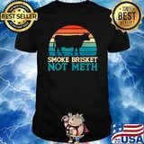 Smoke Brisket Not Meth Meth Grilling Vintage T-Shirt