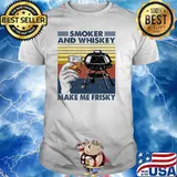 Smoker and whiskey make me frisky bbq vintage shirt