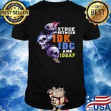 Stuck Between IDK IDC And IDGAF Skull Shirt