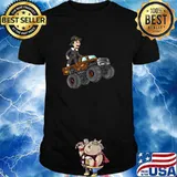 Thanksgiving Pilgrim Riding Monster Truck Toddlers Boys T-Shirt