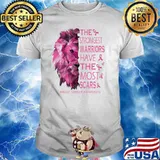The strongest warriors have the most scars breast cancer awareness lion shirt