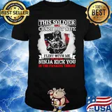 Thí Soldier Have A Crazy Hot Wife Flirt With Me And She Will Ninja Kick You Veteran American Flag Shirt