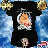 This Mama Loves Her Pomeranian To The Moon And Back Flower Shirt Ladies tee