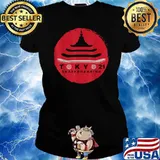 Tokyo Japan Skateboarding Japan Flag Shirt Ladies tee
