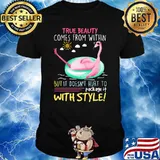 True beauty comes from within but it doesn't hurt to package it with style flamingo shirt