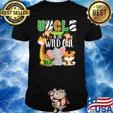 Uncle of the Wild One Zoo Theme Birthday Safari Animals T-Shirt