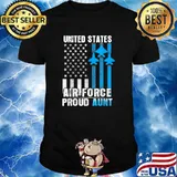 United states air force proud aunt American flag shirt