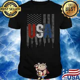 USA American Flag Shirt US Patriotic July 4th Vintage T-Shirt
