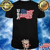 USA Patriotic Waving American Flag US United States Pride T-Shirt