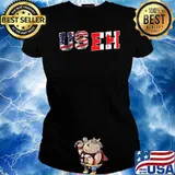 USEH Shirt Funny Canada America Flag Shirt Ladies tee