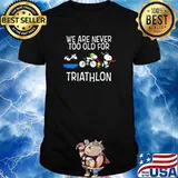We are never too old for triathlon snoopy shirt