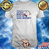Whoever voted biden owes me gas money shirt