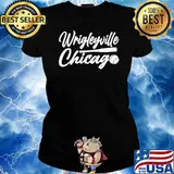 Wrigleyville Chicago Baseball American T-Shirt Ladies tee