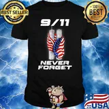 20 Years Anniversary 911 Never Forget American Flag T-Shirt