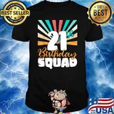 21th Birthday Squad Vintage Retro 21 Year Old Birthday T-Shirt