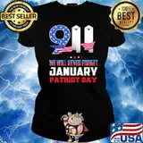 911 we will never forget january patriot day american flag Ladies tee