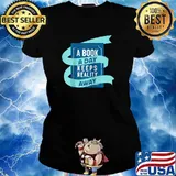 A Book A Day Keeps Reality Away Reading Book Lover Nerd Raglan Baseball T-Shirt Ladies tee