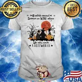 A Witch Cannot Survive On Wine Alone She Also Needs A Rottweiller Halloween Blood Moon Shirt